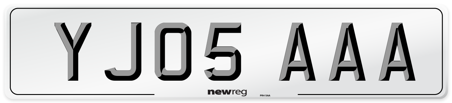 YJ05 AAA Number Plate from New Reg